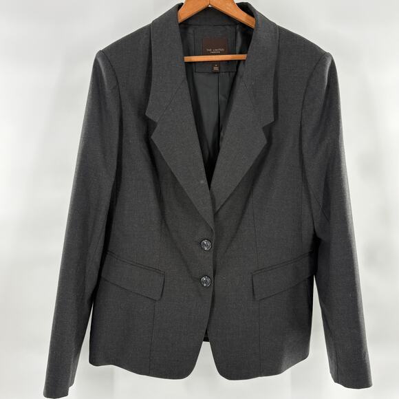The Limited Two Button Blazer 12 Gray Jacket Academia Office Career - Picture 1 of 6